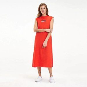 Tommy Hilfiger dámské červené dlouhé šaty - XS (667)